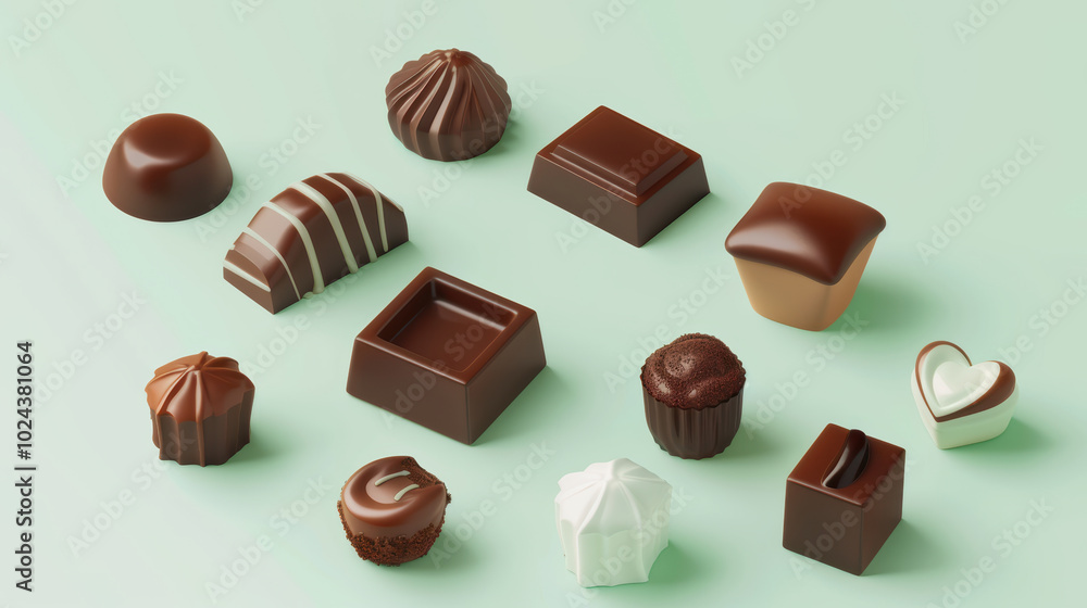 Delight in assortment of luxurious chocolates, featuring various shapes and textures, perfect for any sweet tooth. Indulge in these delectable treats that bring joy Delight in assortment of luxurious chocolates, featuring various shapes and textures, perfect for any sweet tooth. Indulge in these delectable treats that bring joy