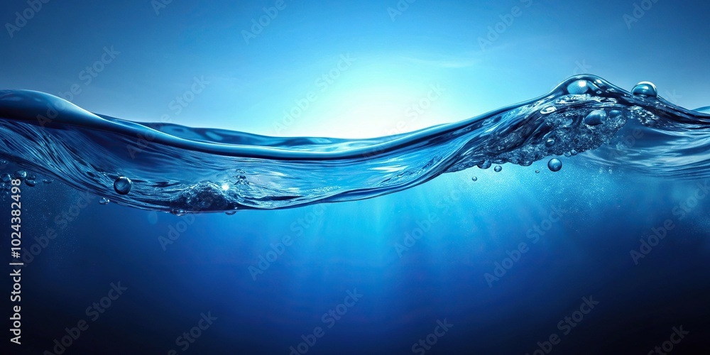 Blue deep water abstract natural background Silhouette Blue deep water abstract natural background Silhouette
