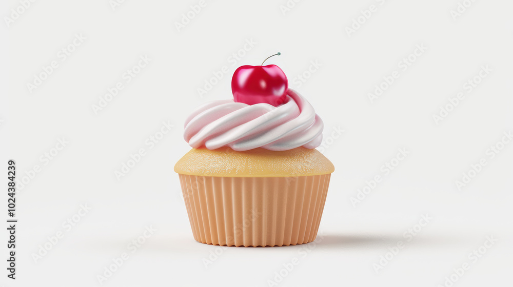 Delight in this beautifully crafted cupcake featuring swirl of creamy frosting topped with vibrant cherry. Perfect for dessert lovers! Delight in this beautifully crafted cupcake featuring swirl of creamy frosting topped with vibrant cherry. Perfect for dessert lovers!