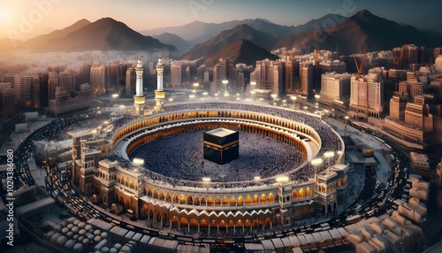 Kaaba in the city of Mecca between the two hills of Marwa and Safa. photo