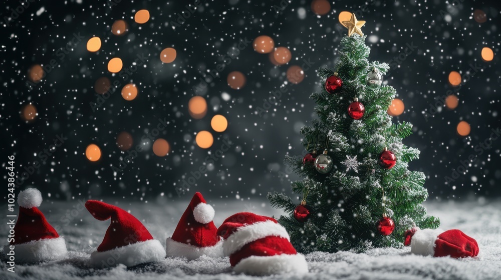 Obraz premium The Christmas Tree and Hats