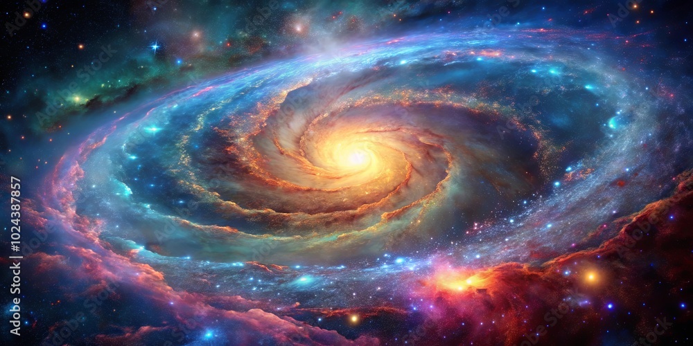 A Cosmic Dance of Light and Dust, A Symphony of Colors in the Infinite Canvas of Space A Cosmic Dance of Light and Dust, A Symphony of Colors in the Infinite Canvas of Space