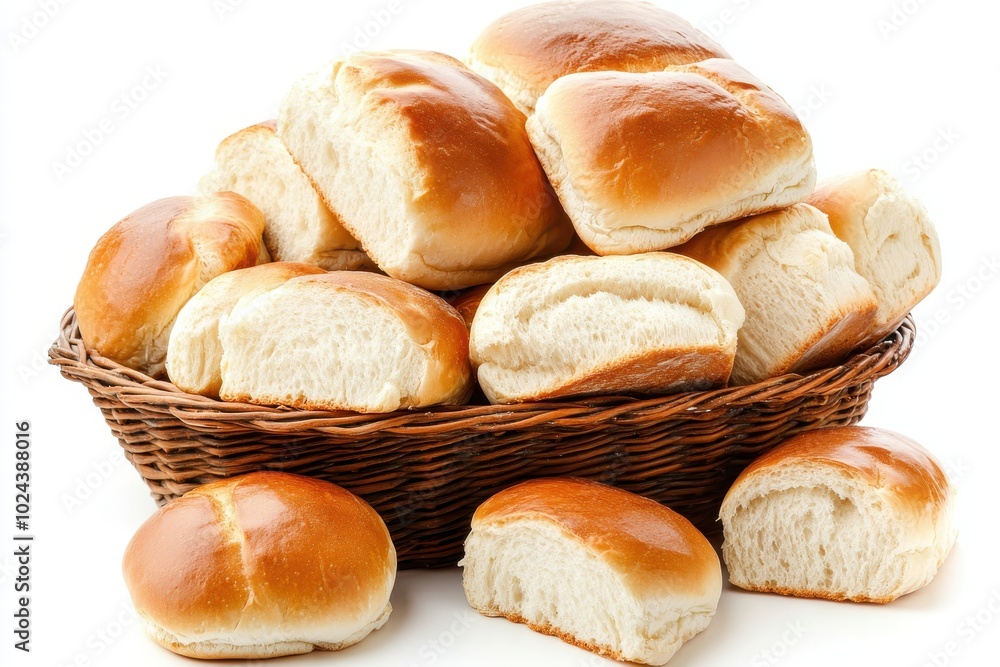 White bread bun loaf slice on white background. Many assorted different angles, stack, basket, pile White bread bun loaf slice on white background. Many assorted different angles, stack, basket, pile