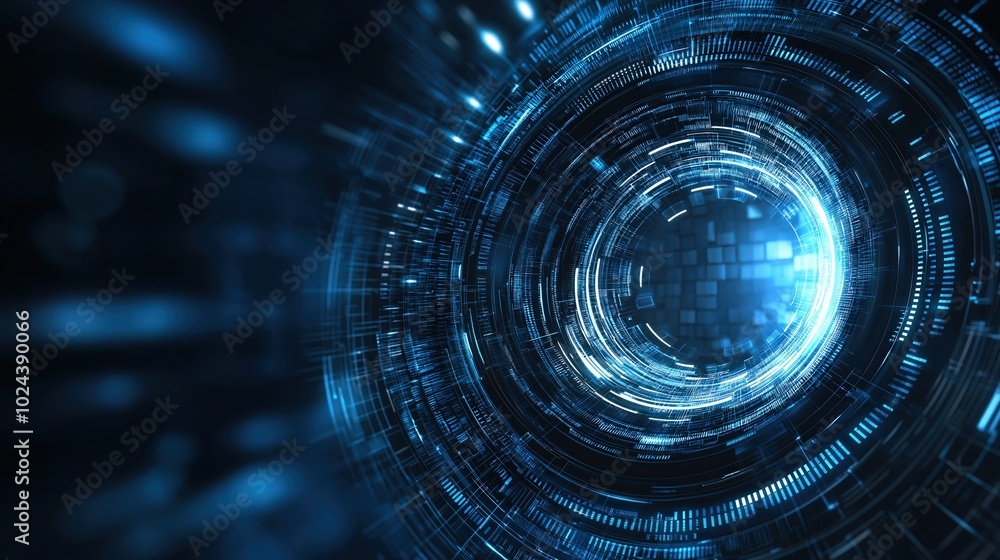 Obraz premium Futuristic Digital Data Tunnel