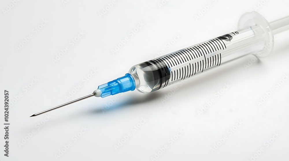Medical Syringe with Needle on White Background Medical Syringe with Needle on White Background