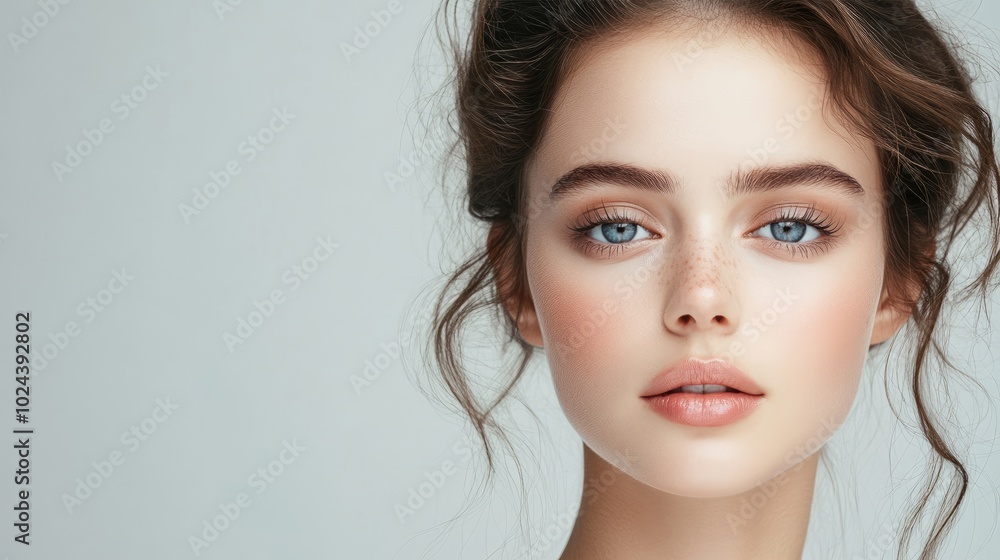 Thoughtful Expression of a Young Woman Isolated on Gray Thoughtful Expression of a Young Woman Isolated on Gray