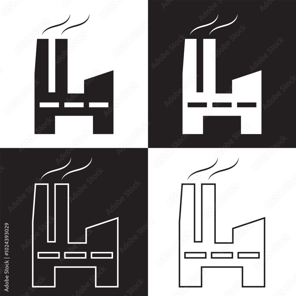 Cooling Tower icons vector set. isolated on white and black background. Vector illustration EPS 10 Cooling Tower icons vector set. isolated on white and black background. Vector illustration EPS 10
