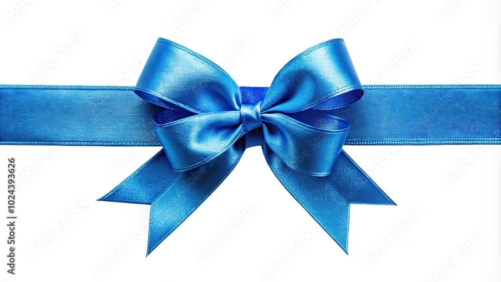 Blue ribbon bow isolated on white background Blue ribbon bow isolated on white background