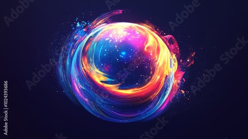 A colorful icon that looks like a galaxy.