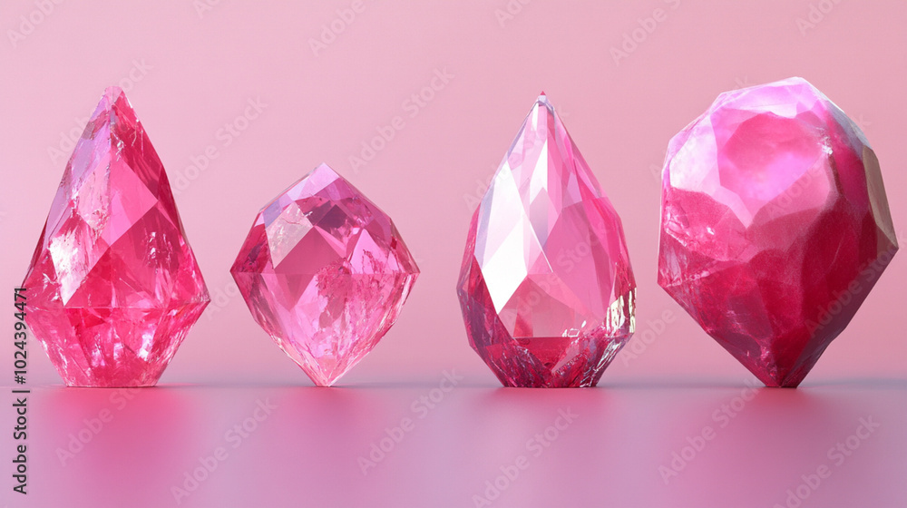 Collection of Pink Faceted Gemstones Collection of Pink Faceted Gemstones