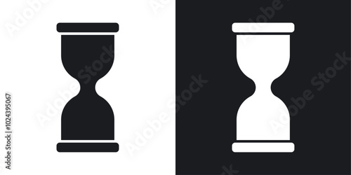 Hourglass icons. solid style vector