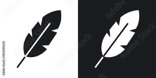 Feather icons. solid style vector