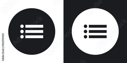 Bulleted list icons. solid style vector