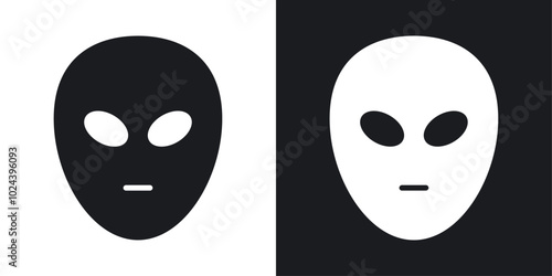 Alien icons. solid style vector