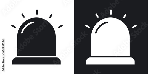 Siren icons. solid style vector