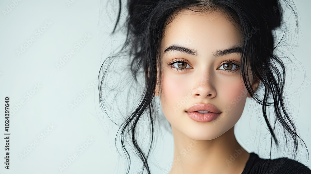 Genuine Portrait of a Young Woman with Natural Beauty Genuine Portrait of a Young Woman with Natural Beauty