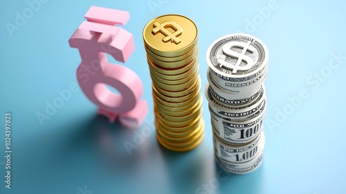 Detailed bar graph showcasing inflation rate trends over a period of time with various currency symbols represented to provide a comprehensive financial overview photo