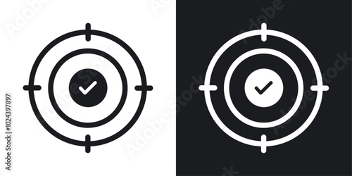 Accuracy icons. solid style vector