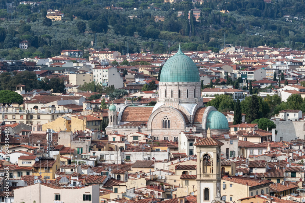 Naklejka premium View of the Great Synagogue of Florence, Italy