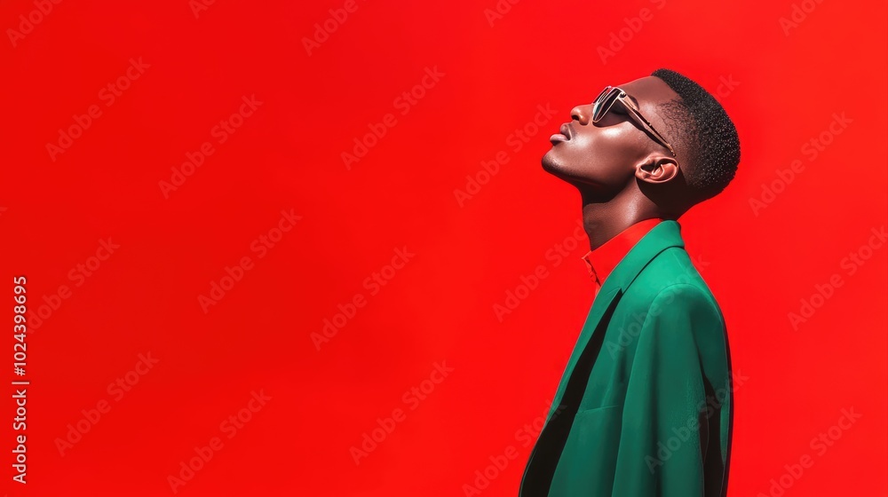 Vibrant Studio Portrait with Smooth Skin and Bold Colors Vibrant Studio Portrait with Smooth Skin and Bold Colors