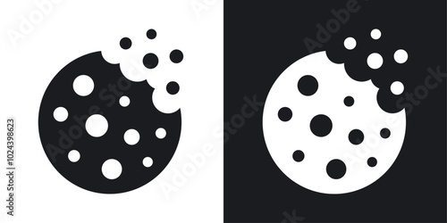 Cookie icons. solid style vector