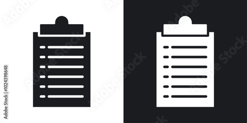 Clipboard icons. solid style vector