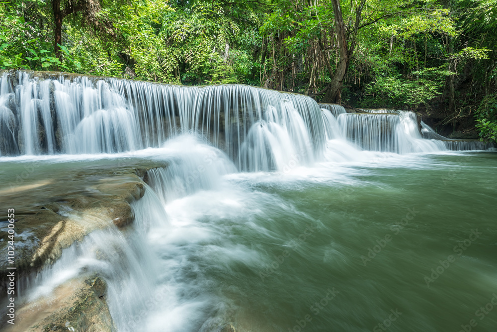 Beautiful deep forest waterfall in Thailand. nature background. Beautiful deep forest waterfall in Thailand. nature background.