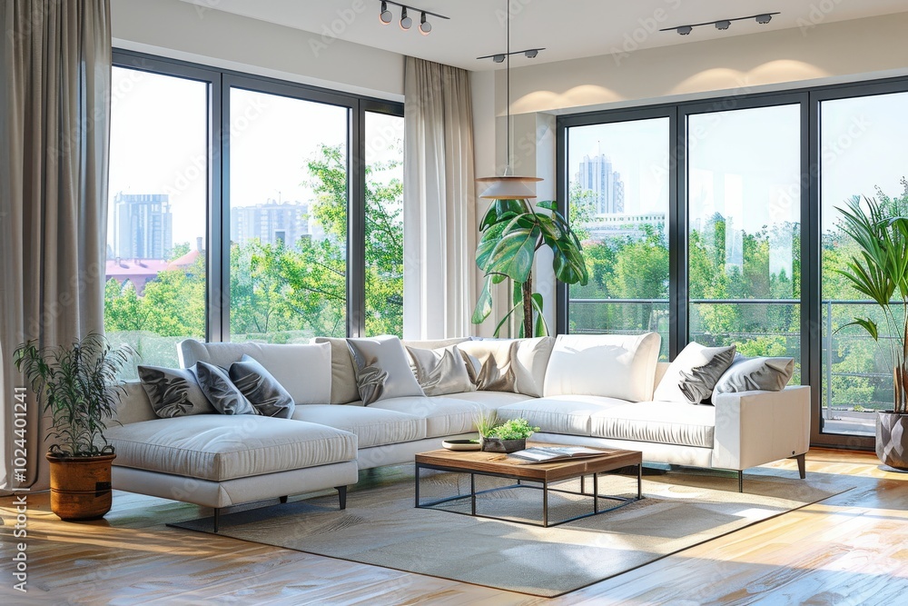 The room has a modern and clean look, generative ai image The room has a modern and clean look, generative ai image