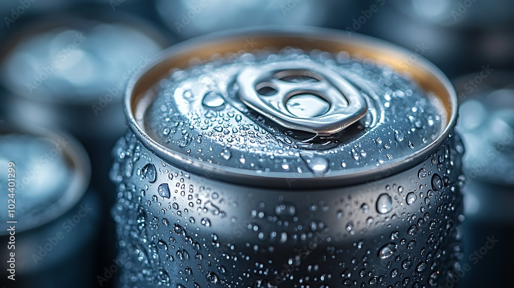 Close-up of a cold can of soda with condensation. Close-up of a cold can of soda with condensation.