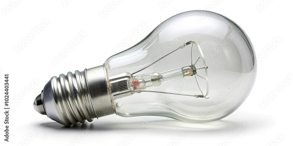 Tilted Angle Light bulb isolated on white background With clipping path Tilted Angle Light bulb isolated on white background With clipping path