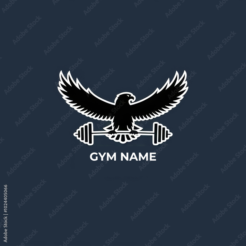 Obraz premium eagle logo, gym logo, fitness logo, vector logo, sports logo, eagle gym, workout logo, personal trainer logo, athletic logo, strength logo, training logo, health logo, bodybuilder logo, weightlifting 