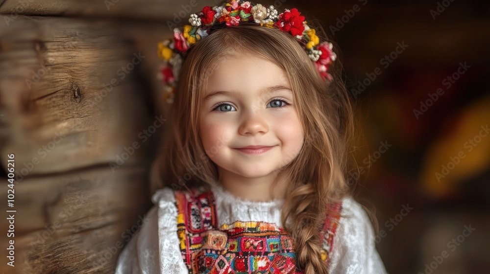 Charming Smiling Little Girl Four Years Old Slavic Background Charming Smiling Little Girl Four Years Old Slavic Background