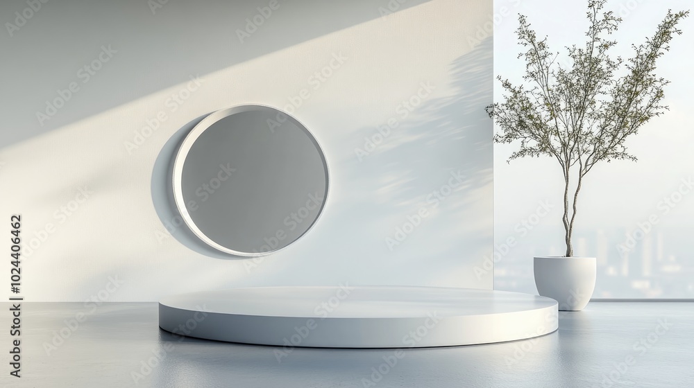 Abstract background featuring a geometric shape podium designed for product display 3D rendering Abstract background featuring a geometric shape podium designed for product display 3D rendering