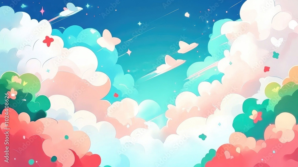 Blue Sky with Clouds for Background Blue Sky with Clouds for Background