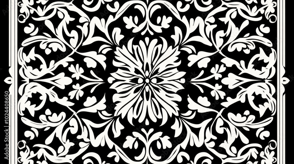Black and white decorative pattern illustration Black and white decorative pattern illustration