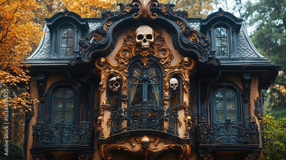 Obraz premium Intricate Gothic House with Unique Features