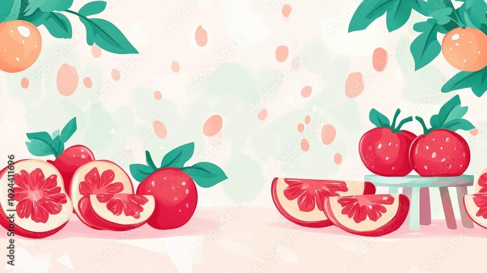 Close up of sliced ripe blood oranges on a gray background showcasing their vibrant color and texture with space for text Close up of sliced ripe blood oranges on a gray background showcasing their vibrant color and texture with space for text