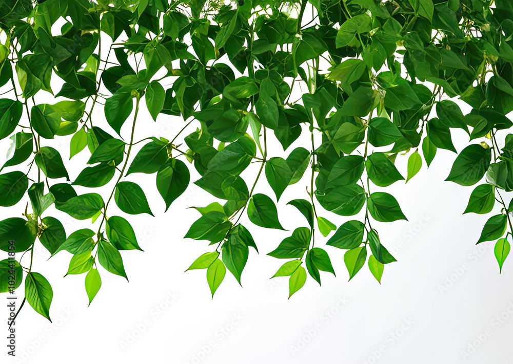 green leaves on white background, generative ai green leaves on white background, generative ai
