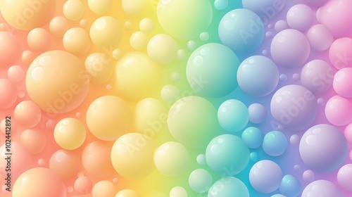 Colorful background featuring a variety of soft bright balls in a rainbow gradient Ideal for a children s play area showcasing a large assortment of differently sized balls Vector design