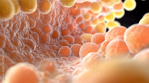 A microscopic 3D view of a growing embryonic stem cell colony, with cells adhering to each other and forming a dense, spherical mass.