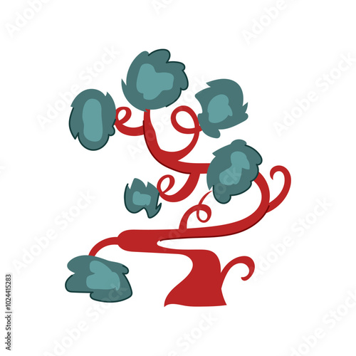 glowing fantasy magic tree cartoon. sacred majestic, legendary secret, bewitched ethereal glowing fantasy magic tree sign. isolated symbol vector illustration