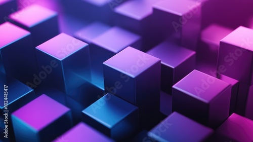 3D rendering of an abstract geometric background in purple and blue hues Suitable for advertising technology showcases banners cosmetics fashion business and metaverse themes Sci Fi illustration f