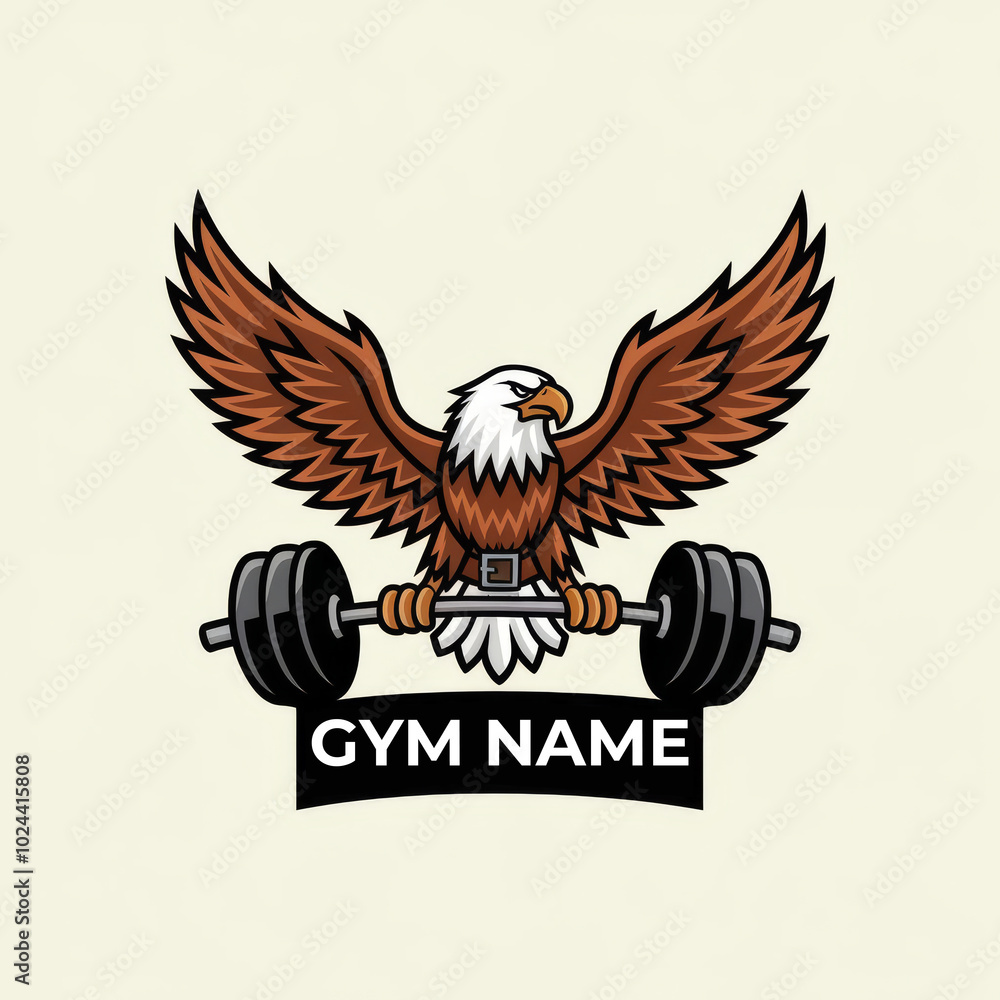 Obraz premium eagle gym logo, eagle vector logo, fitness logo, gym branding, sports logo, workout logo, eagle fitness vector, athletic logo, strength logo, gym emblem, exercise logo, bodybuilder logo, training logo