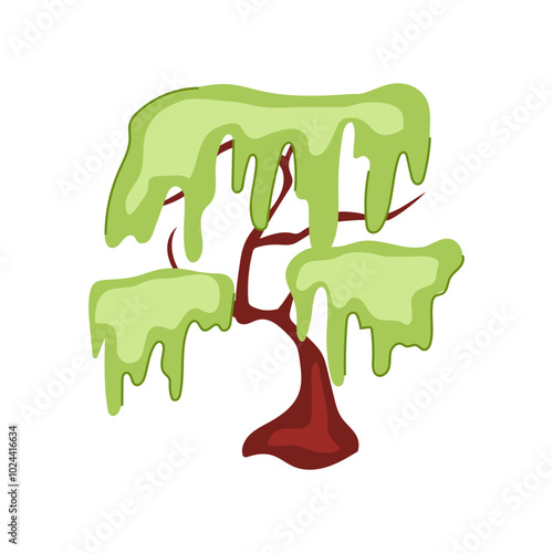 ancient fantasy magic tree cartoon. whispering glowing, sacred majestic, legendary secret ancient fantasy magic tree sign. isolated symbol vector illustration