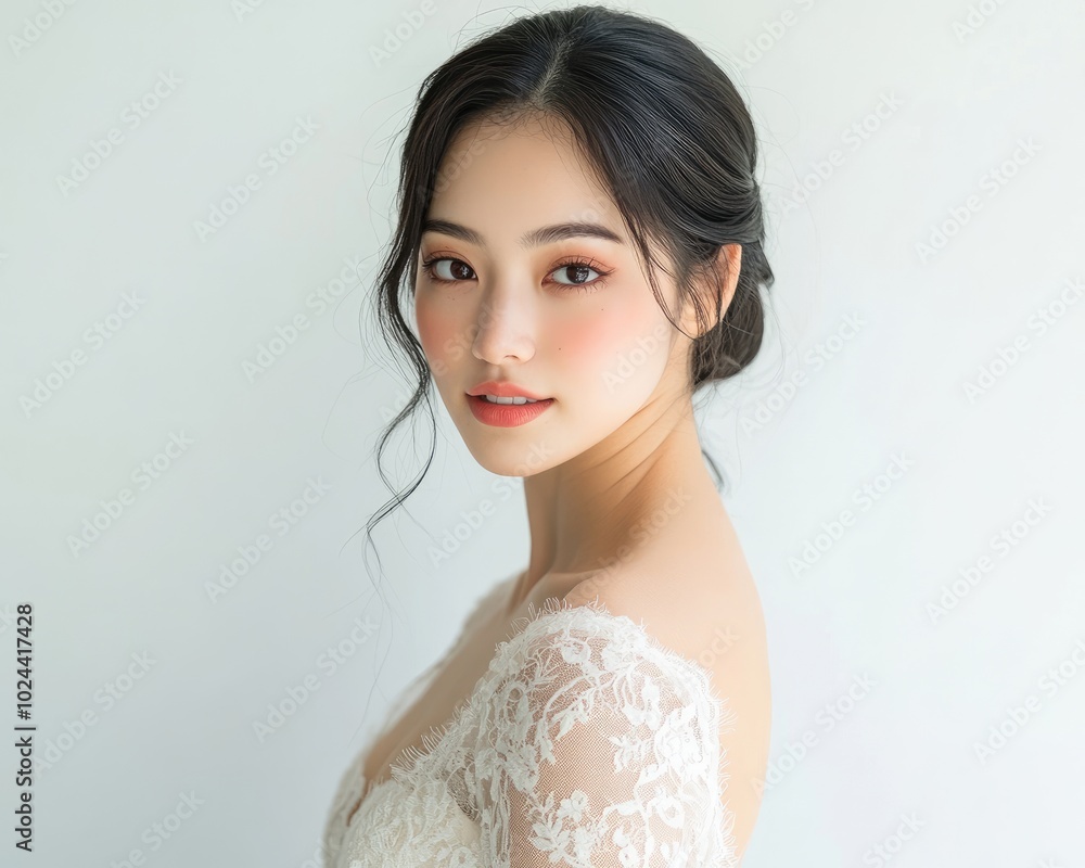 Elegant Bride with Soft Makeup and Beautiful Hair Elegant Bride with Soft Makeup and Beautiful Hair