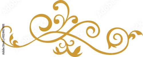 Swirl Floral Gold Ornament