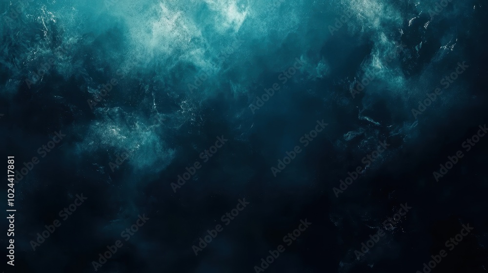 Dramatic Underwater Seascape with Swirling Currents and Clouds Dramatic Underwater Seascape with Swirling Currents and Clouds