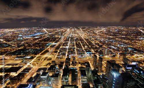 Chicago and City Lights at Night