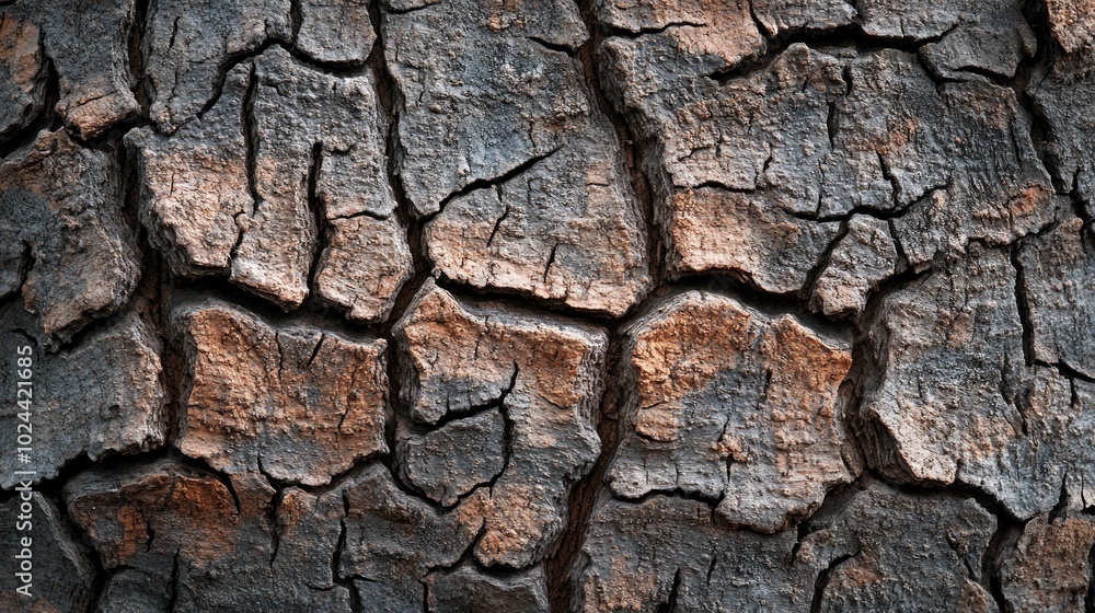 Close-up texture of cracked, dry earth with a brown and gray color scheme. Close-up texture of cracked, dry earth with a brown and gray color scheme.