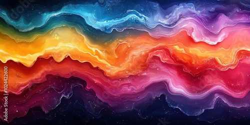 Abstract Rainbow Liquid Art